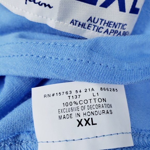 Champion Men's Three-Quarter Raglan Sleeve Baseball T-Shirt Size 2XL Blue - Picture 7 of 7